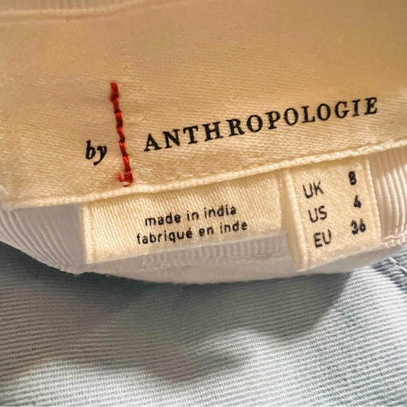 Anthropologie White Midi Dress with Puff Sleeves - Picture 5 of 10